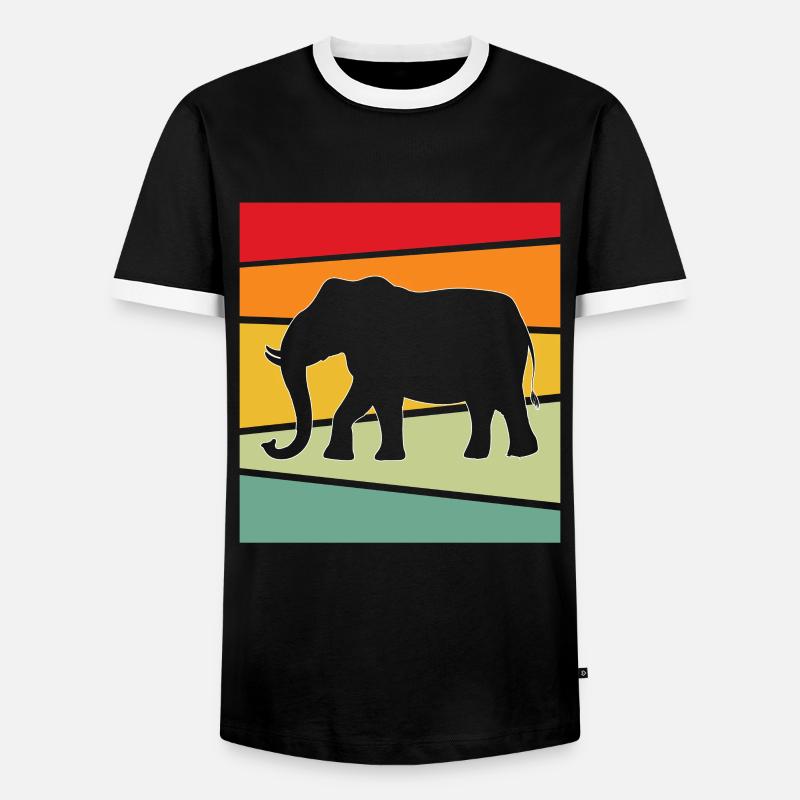 Elephant Retro - Men's Ringer Shirt - black/white