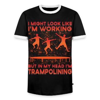 Trampoline - T-shirt contrasté Homme - noir/blanc - Devant - AI Model Female 172 light (172cm) & AI Model Male 178 light (178cm)