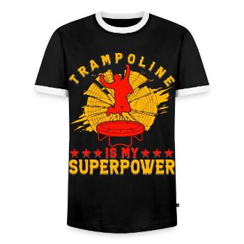 Trampolin ist meine Superkraft - Männer Kontrast-T-Shirt - Schwarz/Weiß - Vorne - AI Model Female 172 light (172cm) & AI Model Male 178 light (178cm)