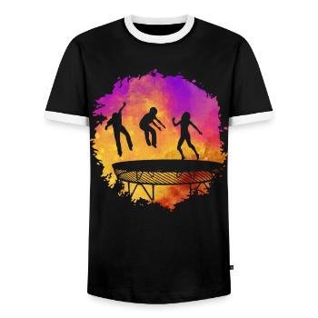 Trampoline - T-shirt contrasté Homme - noir/blanc - Devant - AI Model Female 172 light (172cm) & AI Model Male 178 light (178cm)