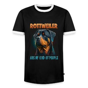 Hunde Spruch Rottweiler Design für Hundeliebhaber - Männer Kontrast-T-Shirt - Schwarz/Weiß - Vorne - AI Model Female 172 light (172cm) & AI Model Male 178 light (178cm)