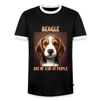 Hunde Spruch Beagle Design für Hundeliebhaber - Männer Kontrast-T-Shirt - Schwarz/Weiß - Vorne - AI Model Female 172 light (172cm) & AI Model Male 178 light (178cm)
