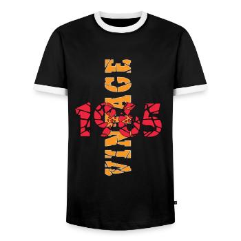 Hergestellt 1965, Geboren 1965 Geburtstag - Männer Kontrast-T-Shirt - Schwarz/Weiß - Vorne - AI Model Female 172 light (172cm) & AI Model Male 178 light (178cm)