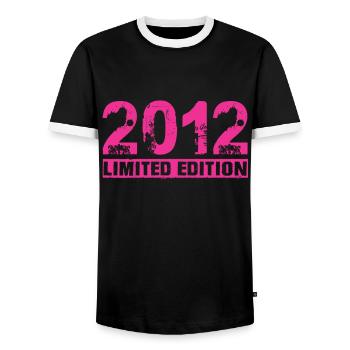 Édition Limitée 2012 - T-shirt contrasté Homme - noir/blanc - Devant - AI Model Female 172 light (172cm) & AI Model Male 178 light (178cm)