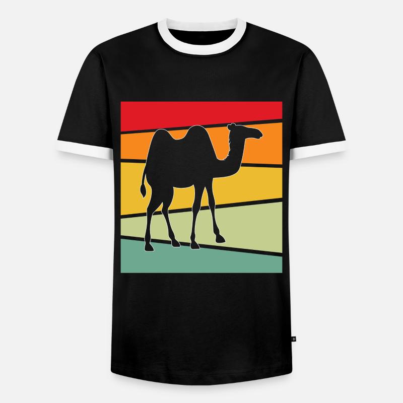 Kamel Retro - Männer Kontrast-T-Shirt - Schwarz/Weiß