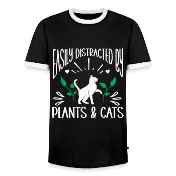 Pflanzen Gartenarbeit Gärtner Landschaftsarchitekt - Männer Kontrast-T-Shirt - Schwarz/Weiß - Vorne - AI Model Female 172 light (172cm) & AI Model Male 178 light (178cm)
