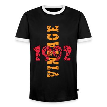 1992 Vintage Geburtstagsgeschenk - Männer Kontrast-T-Shirt - Schwarz/Weiß - Vorne - AI Model Female 172 light (172cm) & AI Model Male 178 light (178cm)