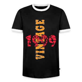 1999 Jahrgang Geburtstagsgeschenk - Männer Kontrast-T-Shirt - Schwarz/Weiß - Vorne - AI Model Female 172 light (172cm) & AI Model Male 178 light (178cm)