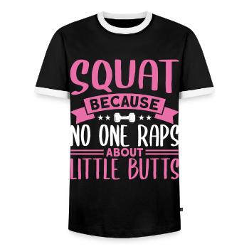 Squats Ensemble d’haltères Femmes Ensembles d’entraînement Gym Booty W - T-shirt contrasté Homme - noir/blanc - Devant - AI Model Female 172 light (172cm) & AI Model Male 178 light (178cm)