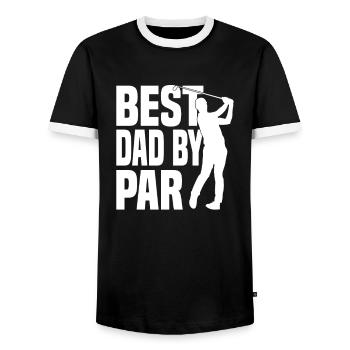 Golf Cart Balls Sport - Men's Ringer Shirt - black/white - Front - AI Model Female 172 light (172cm) & AI Model Male 178 light (178cm)