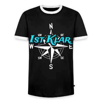 Ist Klar Segeln Vorschoter Kapitän Skipper - Männer Kontrast-T-Shirt - Schwarz/Weiß - Vorne - AI Model Female 172 light (172cm) & AI Model Male 178 light (178cm)