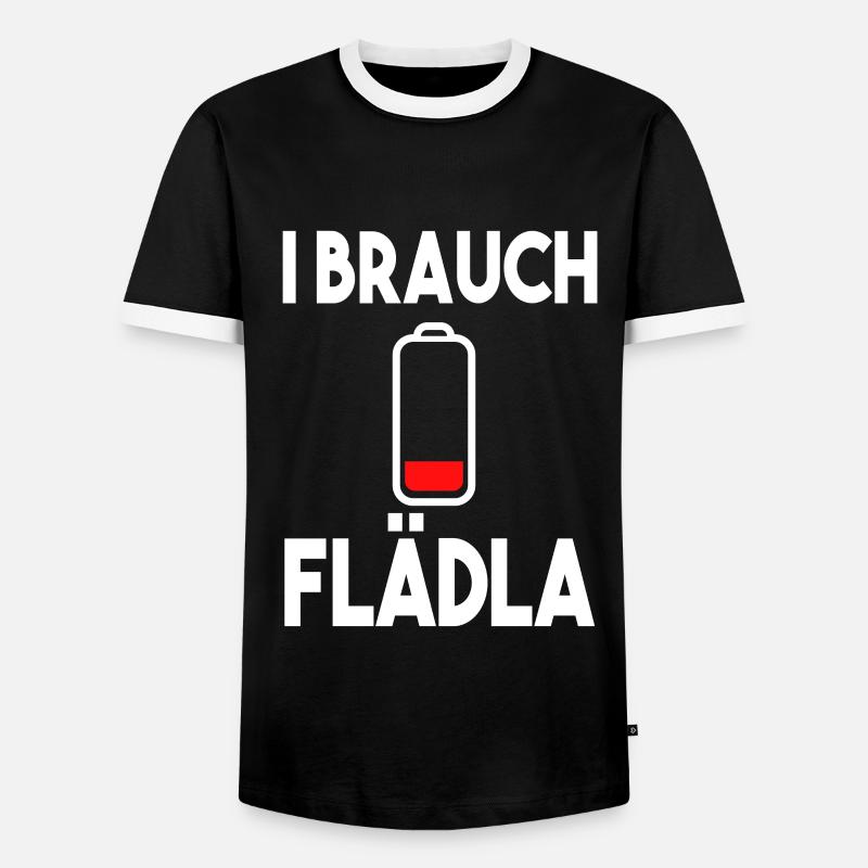 Schwäbisch Flädle Flädla - Männer Kontrast-T-Shirt - Schwarz/Weiß