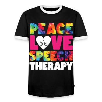 Assistant orthophoniste - T-shirt contrasté Homme - noir/blanc - Devant - AI Model Female 172 light (172cm) & AI Model Male 178 light (178cm)