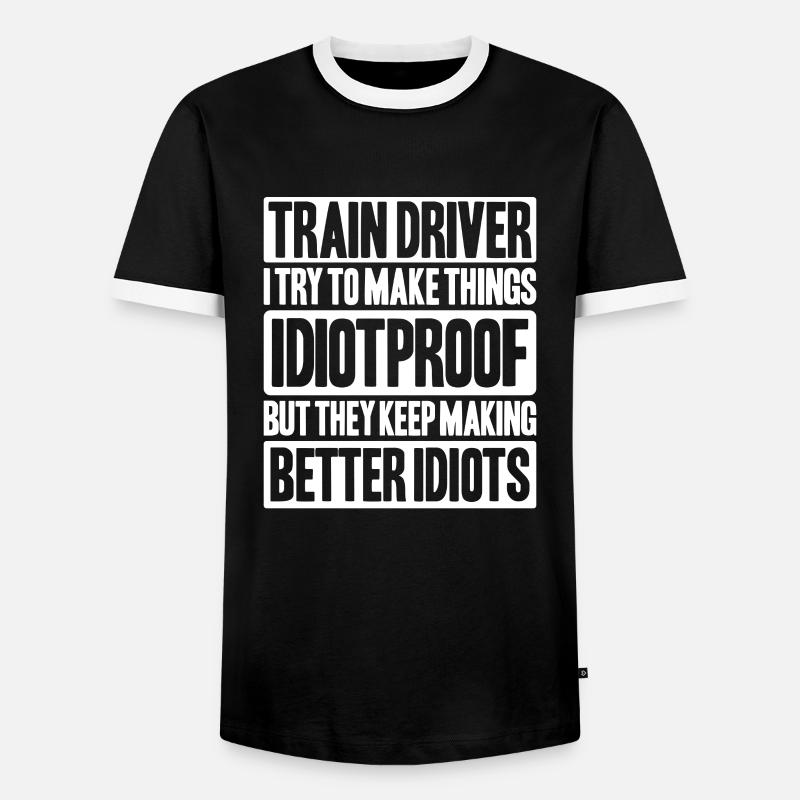 Triebfahrzeugführer Lokführer Train Driver - Men's Ringer Shirt - black/white
