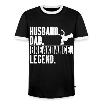 Break Dancing - Men's Ringer Shirt - black/white - Front - AI Model Female 172 light (172cm) & AI Model Male 178 light (178cm)