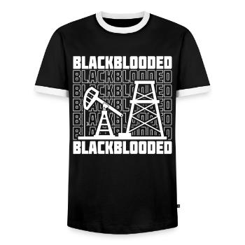 Plate-forme pétrolière Black Blood - T-shirt contrasté Homme - noir/blanc - Devant - AI Model Female 172 light (172cm) & AI Model Male 178 light (178cm)