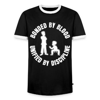 Taekwondo Taekwondo Papa - T-shirt contrasté Homme - noir/blanc - Devant - AI Model Female 172 light (172cm) & AI Model Male 178 light (178cm)