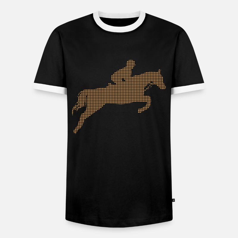 Pferde reiten - Männer Kontrast-T-Shirt - Schwarz/Weiß
