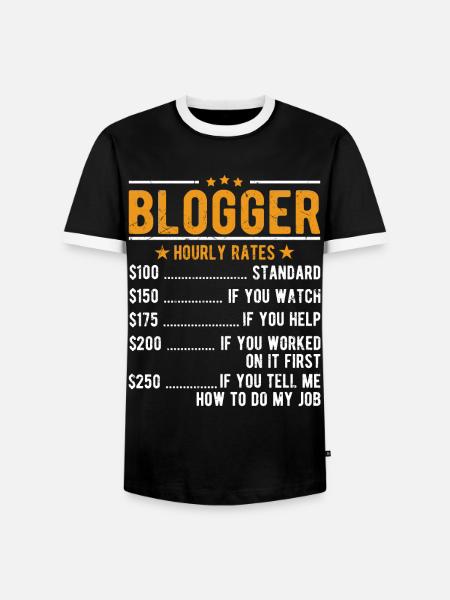 Blogger Stundenlohn - Männer Kontrast-T-Shirt - Schwarz/Weiß