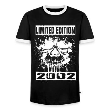 Édition limitée 2002 - T-shirt contrasté Homme - noir/blanc - Devant - AI Model Female 172 light (172cm) & AI Model Male 178 light (178cm)