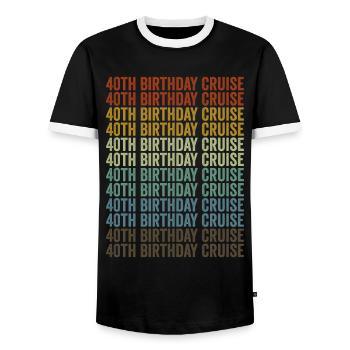 40. Geburtstag Kreuzfahrt Kreuzfahrt Urlaub - Männer Kontrast-T-Shirt - Schwarz/Weiß - Vorne - AI Model Female 172 light (172cm) & AI Model Male 178 light (178cm)