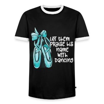 Ballet - Men's Ringer Shirt - black/white - Front - AI Model Female 172 light (172cm) & AI Model Male 178 light (178cm)