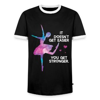 Ballet - Men's Ringer Shirt - black/white - Front - AI Model Female 172 light (172cm) & AI Model Male 178 light (178cm)