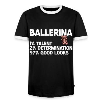 Ballet - Men's Ringer Shirt - black/white - Front - AI Model Female 172 light (172cm) & AI Model Male 178 light (178cm)
