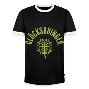 Glücksbringer St Patrick's Day Irland - Männer Kontrast-T-Shirt - Schwarz/Weiß - Vorne - AI Model Female 172 light (172cm) & AI Model Male 178 light (178cm)