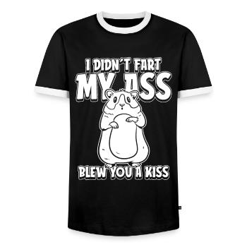 Guinea pig guinea pig funny - Men's Ringer Shirt - black/white - Front - AI Model Female 172 light (172cm) & AI Model Male 178 light (178cm)