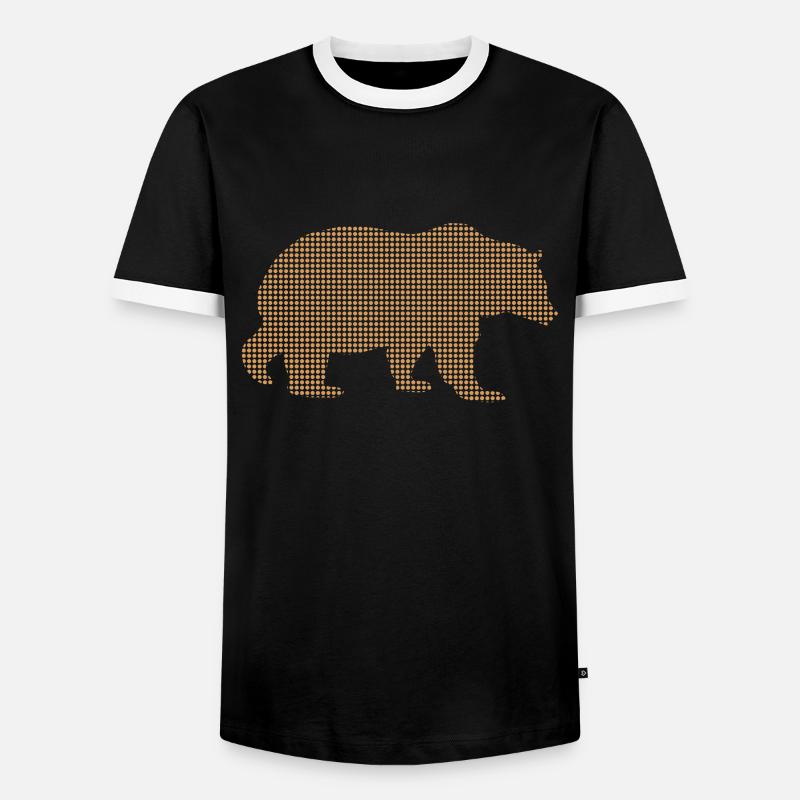 Bär - Männer Kontrast-T-Shirt - Schwarz/Weiß