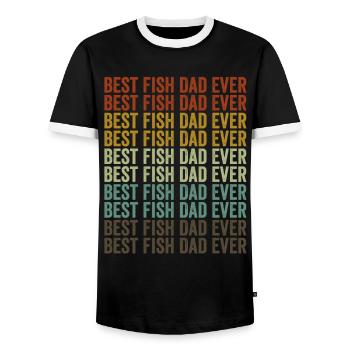 Meilleur père de poisson jamais poisson rouge - T-shirt contrasté Homme - noir/blanc - Devant - AI Model Female 172 light (172cm) & AI Model Male 178 light (178cm)