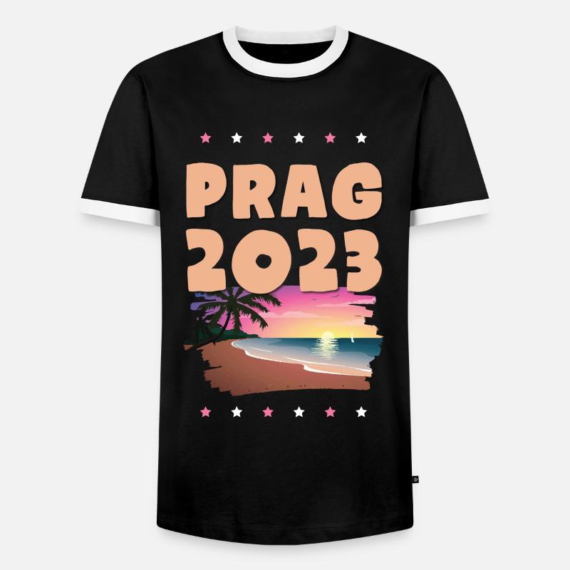 Prag 2023 - Männer Kontrast-T-Shirt - Schwarz/Weiß
