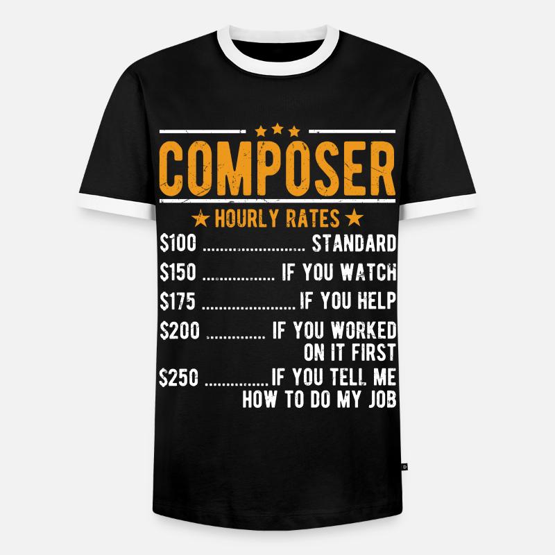 Composer Hourly wage - Men's Ringer Shirt - black/white