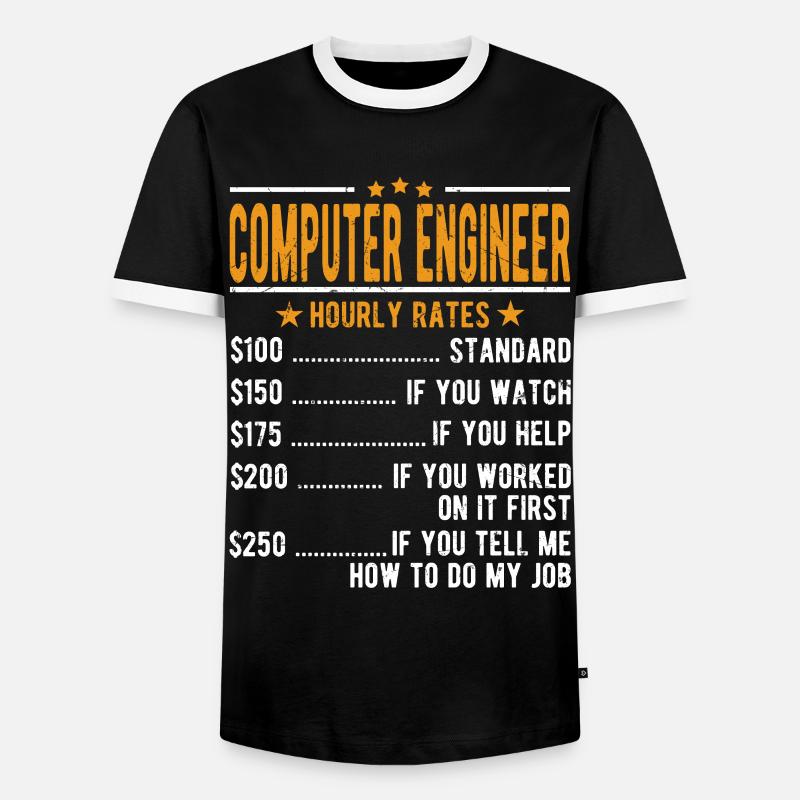 Computertechniker Stundenlohn - Männer Kontrast-T-Shirt - Schwarz/Weiß