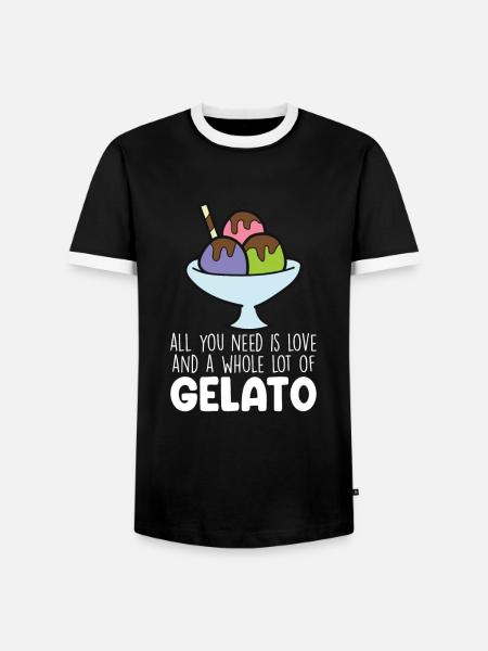 Lustiges Eiscreme-Zitat - Männer Kontrast-T-Shirt - Schwarz/Weiß