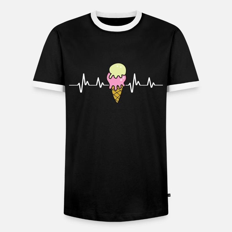 Lustiges Eiscreme-Zitat - Männer Kontrast-T-Shirt - Schwarz/Weiß