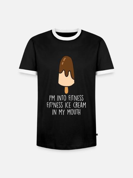 Lustiges Eiscreme-Zitat - Männer Kontrast-T-Shirt - Schwarz/Weiß