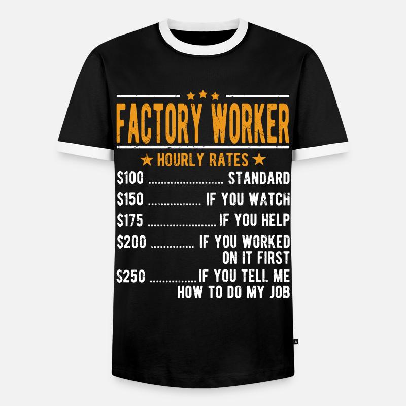 Fabrik Arbeiter Stundenlohn - Männer Kontrast-T-Shirt - Schwarz/Weiß