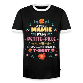 Mamie D'Une Petite-Fille - T-shirt contrasté Homme - noir/blanc - Devant - AI Model Female 172 light (172cm) & AI Model Male 178 light (178cm)