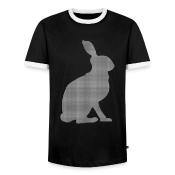 Lièvre - T-shirt contrasté Homme - noir/blanc - Devant - AI Model Female 172 light (172cm) & AI Model Male 178 light (178cm)