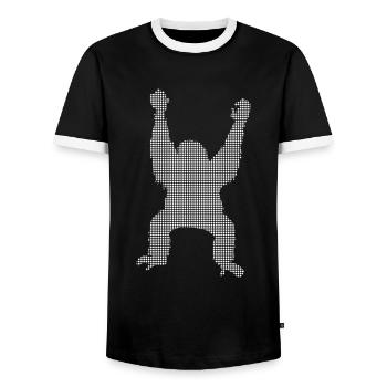 Orang Utan - Männer Kontrast-T-Shirt - Schwarz/Weiß - Vorne - AI Model Female 172 light (172cm) & AI Model Male 178 light (178cm)