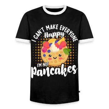 Pancakes Food Lover Best Pancake Maker - Men's Ringer Shirt - black/white - Front - AI Model Female 172 light (172cm) & AI Model Male 178 light (178cm)