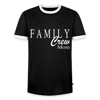 Famille Crew Maman - T-shirt contrasté Homme - noir/blanc - Devant - AI Model Female 172 light (172cm) & AI Model Male 178 light (178cm)