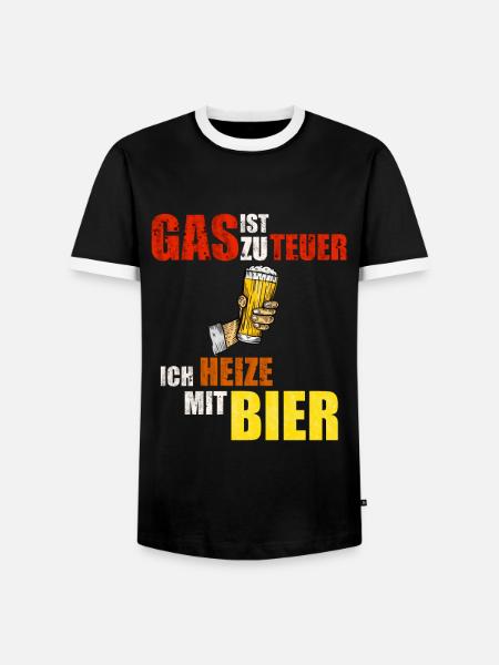 Gas ist zu teuer - Männer Kontrast-T-Shirt - Schwarz/Weiß