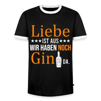 Liebe Aus Gin Trennung Alkohol Spaß Party Funshirt - Männer Kontrast-T-Shirt - Schwarz/Weiß - Vorne - AI Model Female 172 light (172cm) & AI Model Male 178 light (178cm)