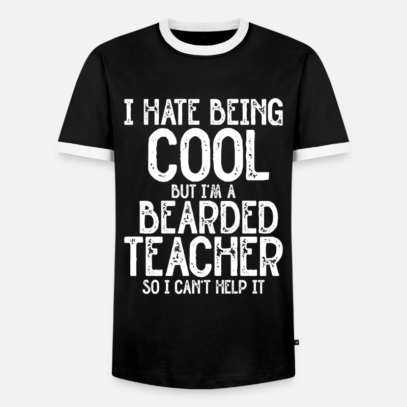 Bärtiger Lehrer - Männer Kontrast-T-Shirt - Schwarz/Weiß