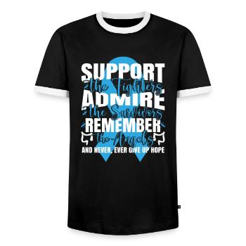 Darmkrebs Bewusstsein Darmkrebs Darmkrebs - Männer Kontrast-T-Shirt - Schwarz/Weiß - Vorne - AI Model Female 172 light (172cm) & AI Model Male 178 light (178cm)