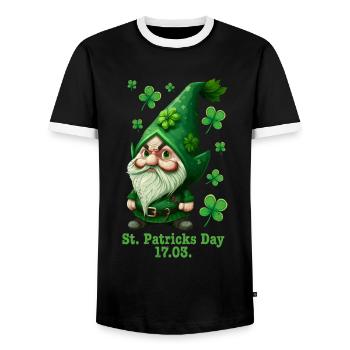 St Patrick's Day Ireland Leprechaun - Men's Ringer Shirt - black/white - Front - AI Model Female 172 light (172cm) & AI Model Male 178 light (178cm)