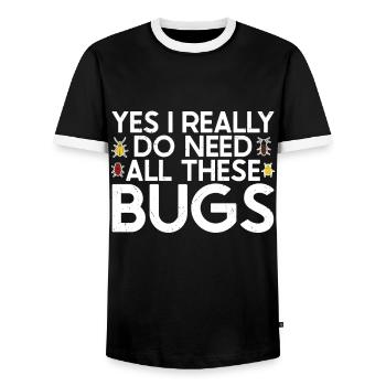 Insecte - T-shirt contrasté Homme - noir/blanc - Devant - AI Model Female 172 light (172cm) & AI Model Male 178 light (178cm)